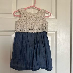 Baby GAP cream lace with jeans 2T dress